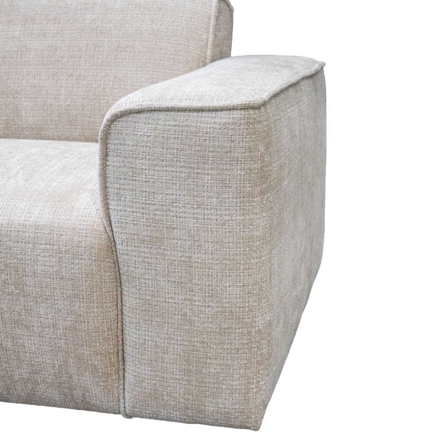 Canapé d'angle en tissu beige - Angle gauche
